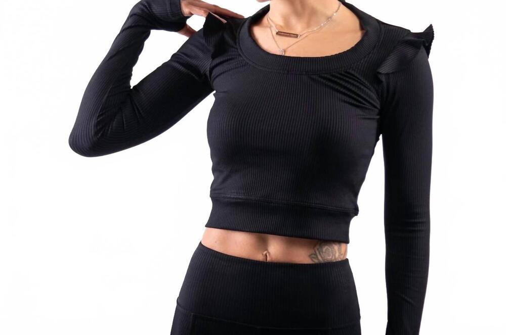 NEW UNDERCOVER HIPPIE all the frills top in black